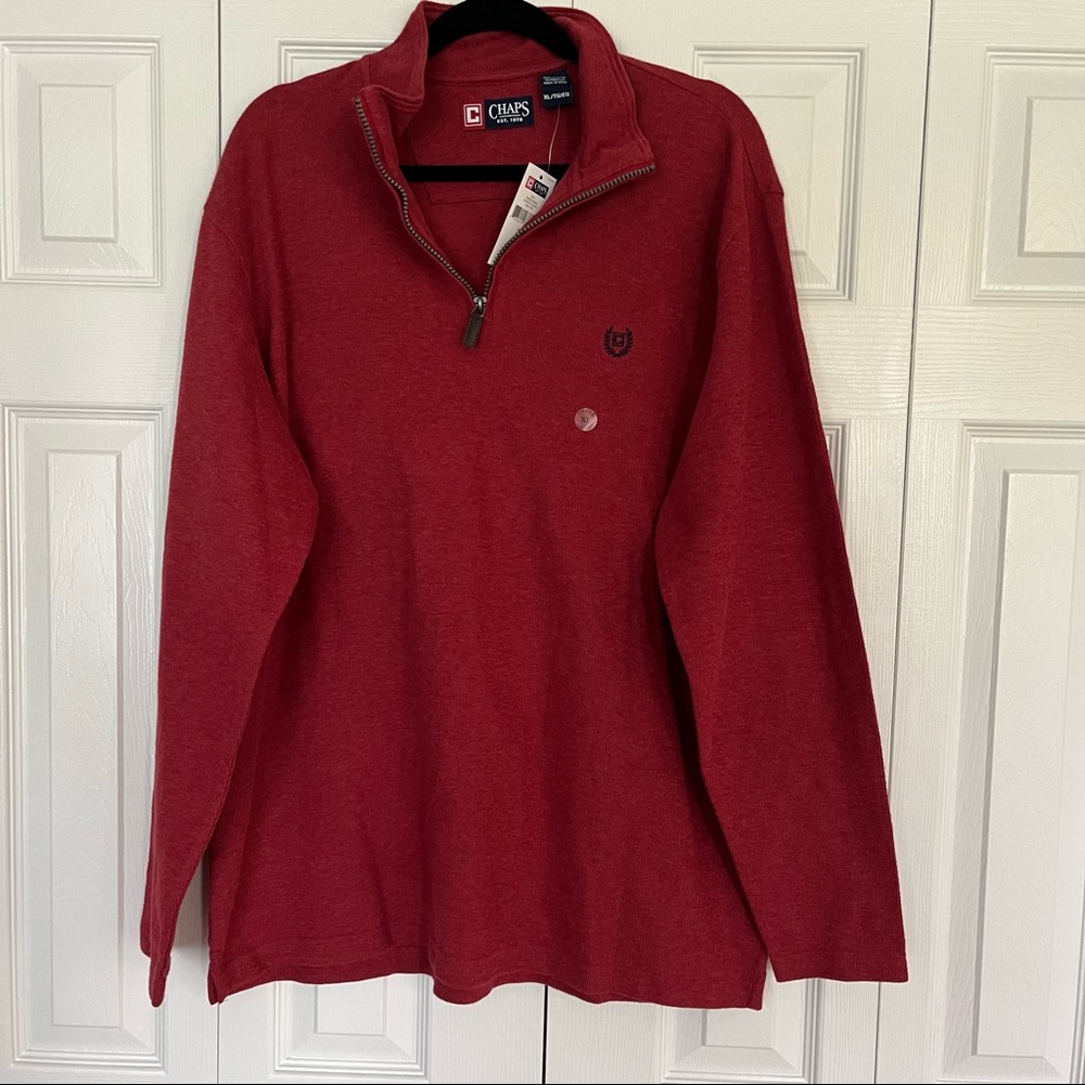 NWT Chaps Ralph Lauren Men’s Long Sleeve 1/4 ZIP Sweater - Picture 2 of 6